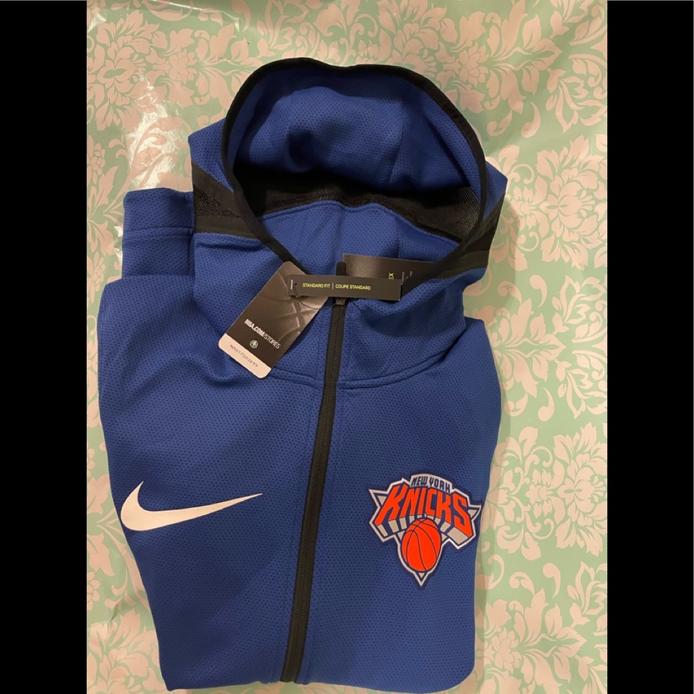 New York Knicks Men's nike drifit Authentic NBA Showtime Therma Flex hoodie